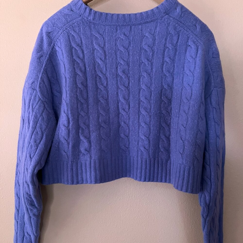 Host Pick x2 Aritzia Sunday Best Cable Knit Cropped Sweater XS Merino Wool Blend - Picture 3 of 6